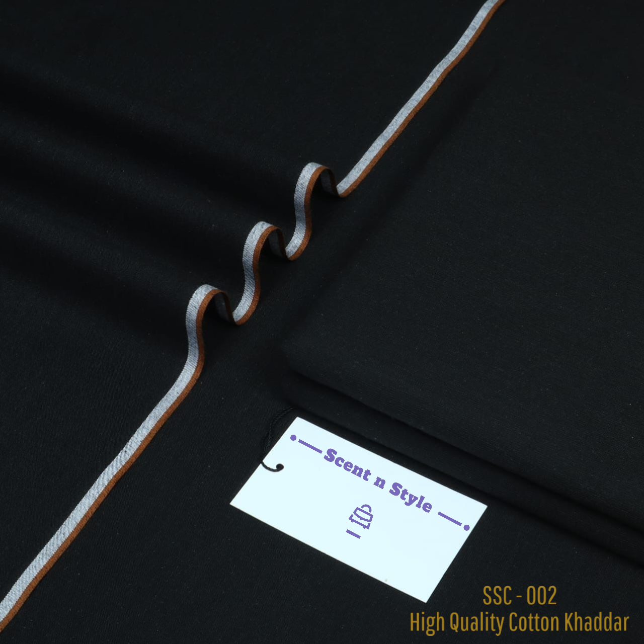 Jet Black Cotton Khaddar ( SSC - 002 )