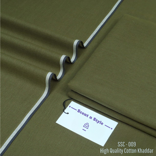 Olive Green Cotton Khaddar ( SSC - 008 )