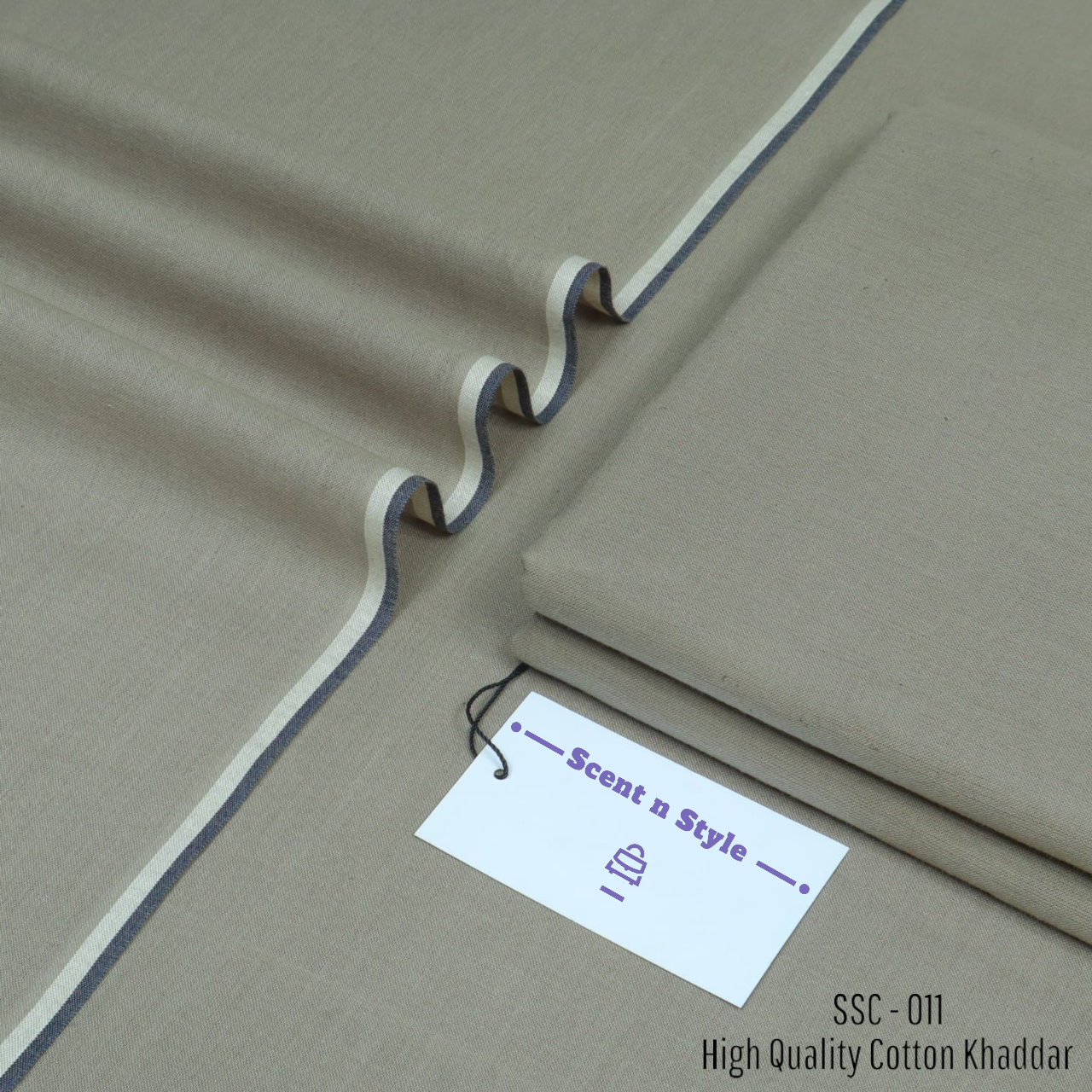 Khaki Beige Cotton Khaddar ( SSC - 011 )