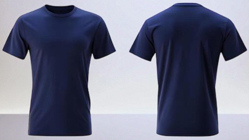 Navy Blue Cotton T-Shirt ( SST - 001)