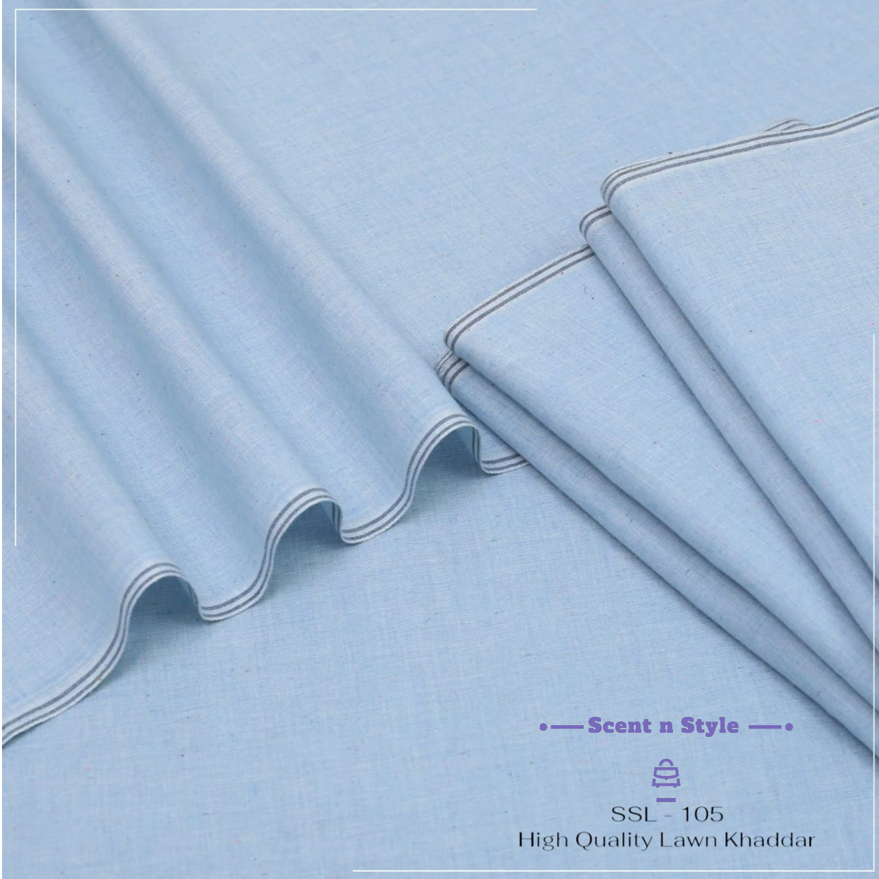 Ice Blue Lawn Khaddar ( SSL - 105 )