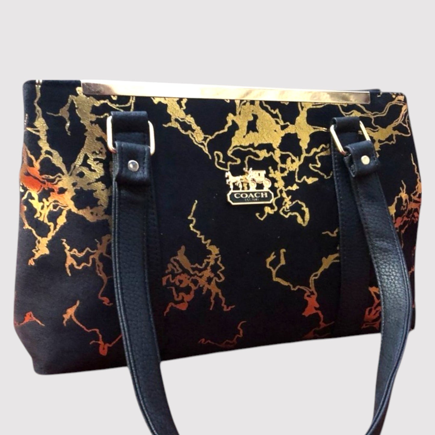 SSB - 007 ( Black & Gold - Stylish Shoulder Bag )