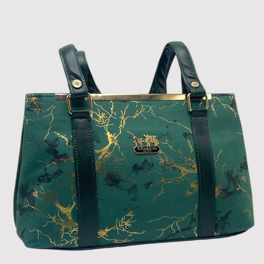SSB - 007 ( Green & Gold - Stylish Shoulder Bag )