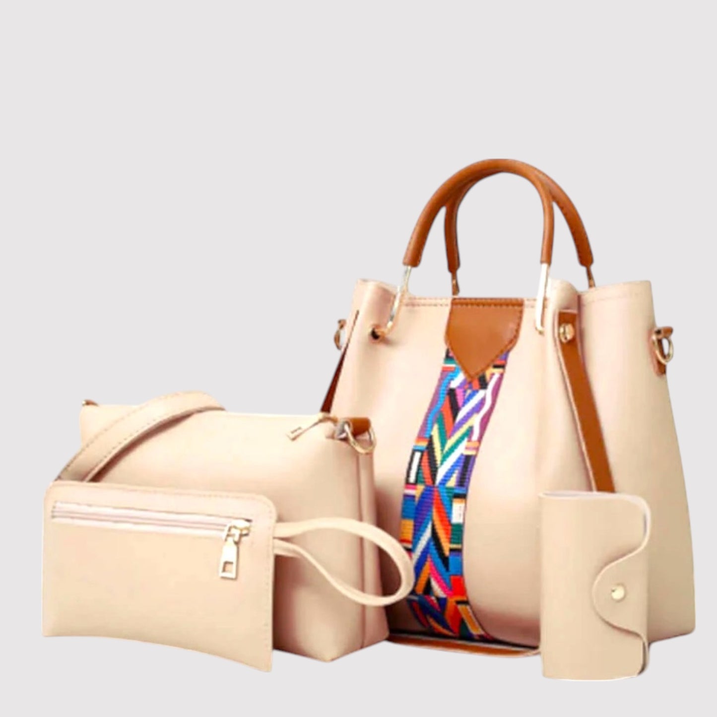 SSB - 008 ( 4 pcs Beige - Stylish Shoulder Bag )