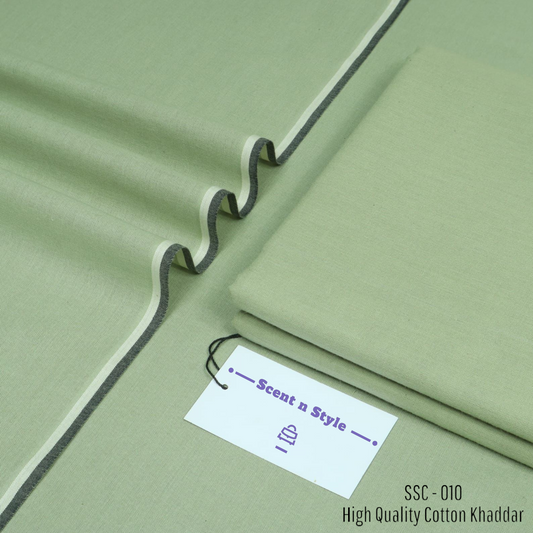 Tea Green Cotton Khaddar ( SSC - 010 )