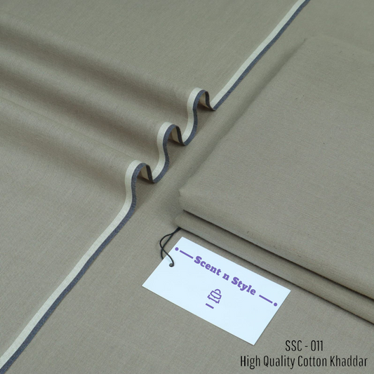 Khaki Beige Cotton Khaddar ( SSC - 011 )
