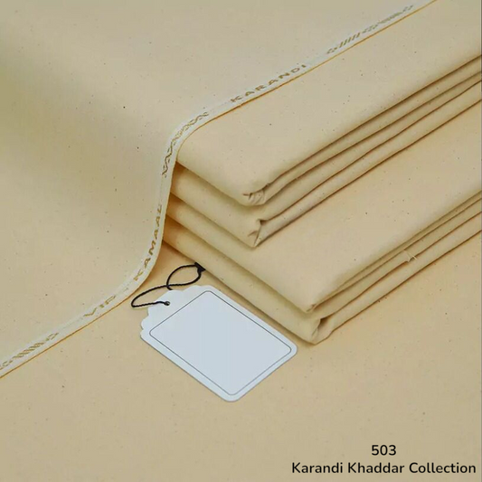 Gold Beige Karandi Khaddar ( SKK - 503 )