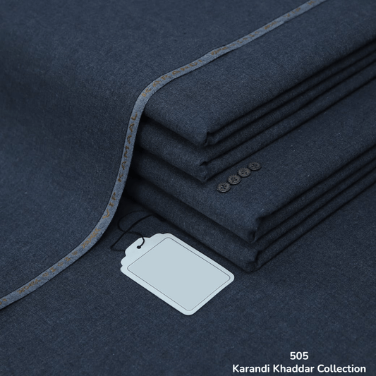 Elegant Grey Karandi Khaddar ( SKK - 505 )